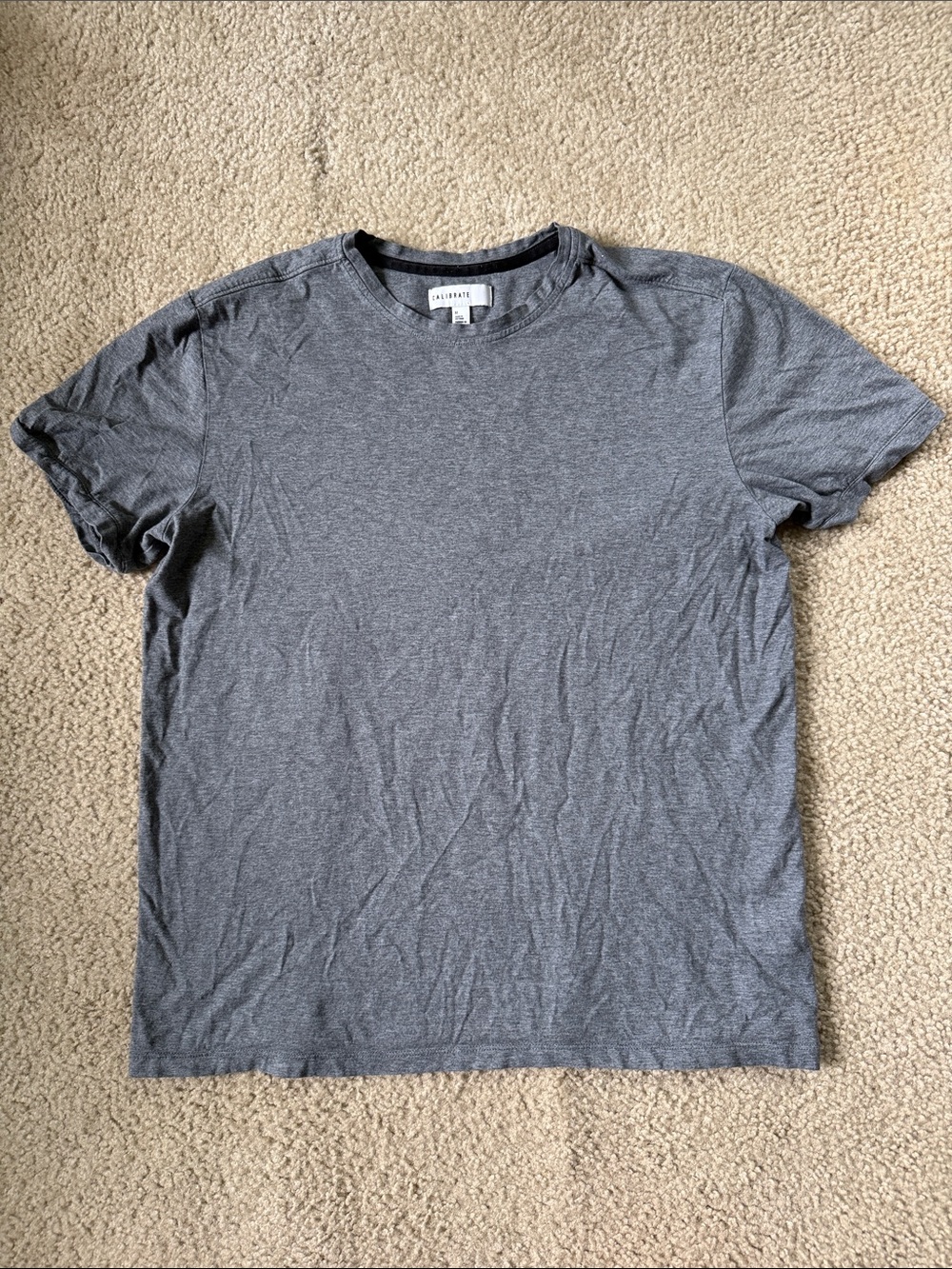 C2 by Calibrate Men's Heather Grey Crew Neck Tee